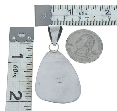 Native American Navajo Sterling Silver And Turquoise Pendant AX129312